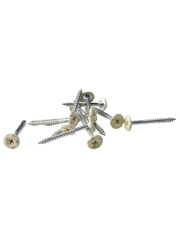 Skrue-traebeton-BEIGE-45-mm-Low-res-600x232 Vis pour laine de bois PH2 Beige - 250 pièces